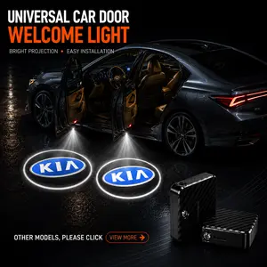 2 Pack Kia Logo Wireless LED Car Door Projector Lights, HD Welcome Ghost Shadow Puddle Lamps, Magnetic Sensor No Drill Easy Install Courtesy Lights Fit Sportage Sorento Telluride Niro Seltos Optima Sedan SUV Upgrade Auto Interior Mod Accessories