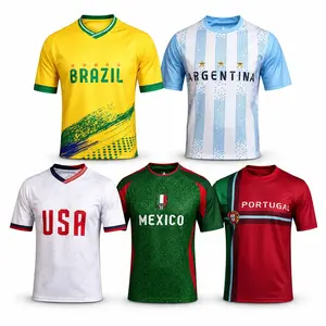 Country Soccer Jersey, Brazil Argentina USA Mexico Portugal Football Shirt, Matching Couple Game Day Fan Top