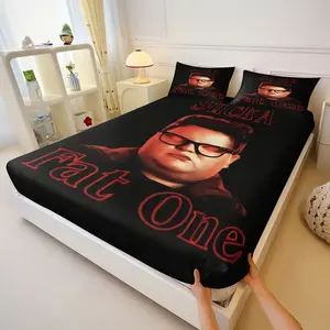 Hilarious "Fat One" Meme Print Fitted Sheet Set, Bedsheet Set, Includes Bedspread and 2 Pillowcases, Funny Internet Joke Mattress Cover, Pop Culture Bed Set for Teens & Adults, Soft Skin-friendly, Durable & Fade-Resistant