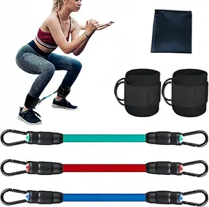 5-Count Ankle Resistance Band Set, Leg Toner & Full-Body Fitness Bands, Multicolor Minimalist Design, Intense Muscle Burn Workout, Gym Accessory，Ankle Band Set for Hip and Leg Training，Home Gym Stretching Gear