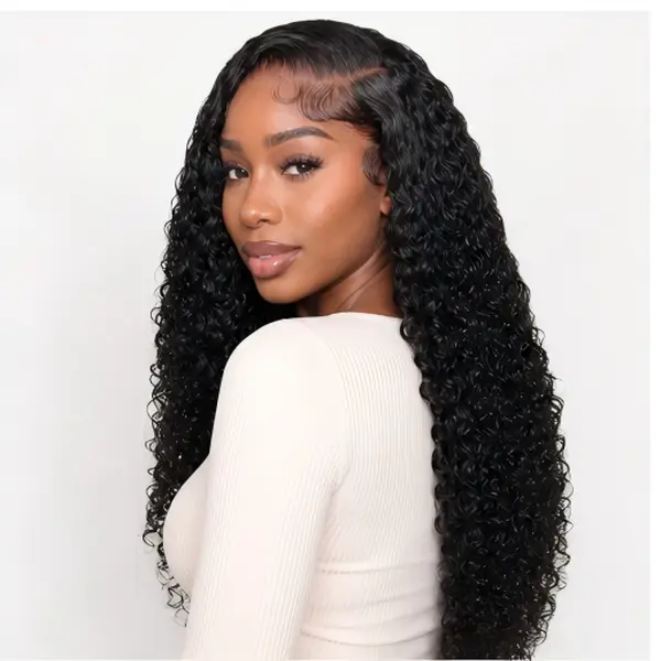 Shewell Glueless Frontal Wig for Black Women, 13x4 Lace Burmese Curly Human Hair, 180% Density, Pre-Bleached Knots
