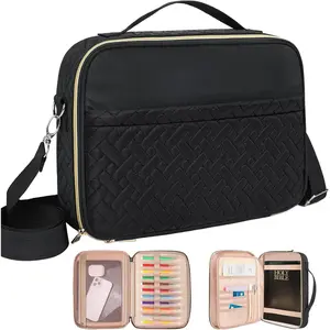 Bible Covers for Women - Stylish Bible Case for Women - Large Bible Cover with Durable Handle - Bible Carrying Case for Girls Boys with Metal Zipper - Bible Bag Journal Case