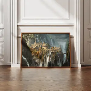 Rivendell Middle Earth Art, Fantasy Wall Art, Lord of the Ring Poster, Rings of Power Decor, Room Decor, Unframed