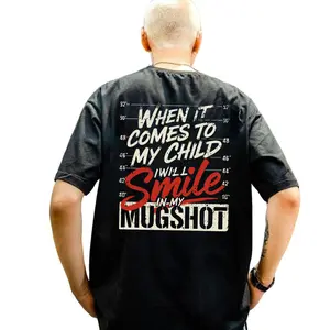 When It Comes To My Children I Will Smile In My Mugshot Shirt Back Print, Dad Tshirt, Funny Saying Tee, Sarcastic Parenting Hoodie, Fathers Day Gift, Unisex Long Sleeve Crewneck Tee, Classic Streetwear