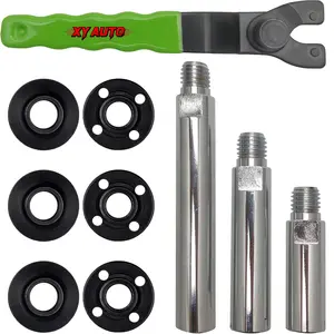 5/8"-11 Angle Grinder Extension Shaft Kit, Adjustable Spanner Wrench & Flange Nut Included, Rotary Extension Connecting Rod for Car Polisher, Airway Buff Wheel Extender in 3", 4", 5.5" Sizes