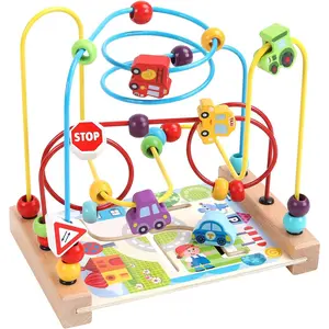 Wooden Bead Maze Colorful Roller Coaster Preschool Educational Toys Birthday Gifts for Toddlers Kids Boys Girls