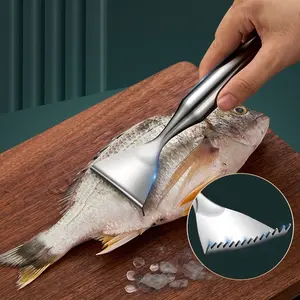 High-Quality 304 Stainless Steel Fish Scales Peeler, Manual Fish Scale Removal Tool, Thick Durable Edges, Ideal for Seafood Cooking