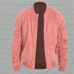 Bomber Jacket Classic Minimalist Design Elastic Ribbed Trim Varsity Style Urban Streetwear Fall Winter Outerwear