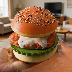 Simulation Detachable Burger Squishy Toy PU Slow Rise Stress Relief Fidget ASMR Kawaii Desk Decor Home Office Party Gift Viral TikTok Kids Adults Anxiety Decompression