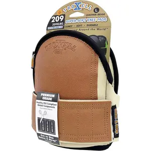 TROXELL USA SuperSoft Leatherhead Kneepads - (Large Size / Bagged in Pairs) - Knee Pads for Work - Construction Knee Pad