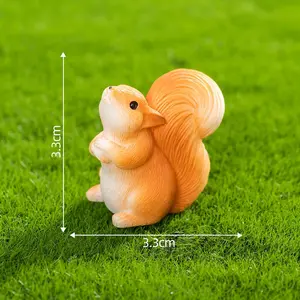 Cute Resin Mini Squirrel Figurine Pine Cones Kawaii Accessories House Decoration Desk Garden Home Decor Ornaments Kids Toy Gift