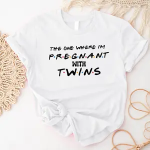 The One Where I'm Pregnant With Twins T-shirt, Pregnancy Reveal Shirt, Twins Announcement Tee, Maternity T-shirt, Baby Shower Party Shirt, Expectant Mom Gift