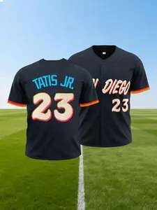 Men's #23 Baseball Jersey, San Diego City Edition Black Neon Stitched Jersey for Baseball Fans Game Day Party