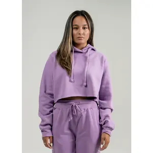 Lilac Hooded Crop Top
