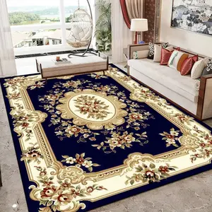 Vintage European Floral Medallion Flannel Area Rug - Oversized Soft Plush Mat for Living Room & Bedroom, Non-Slip Thick Ornate Pattern Home Decor for Traditional Luxury Enthusiasts #VintageRug #FloralCarpet #TraditionalHomeDecor #FlannelMat #NonSlipRug