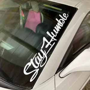 Stay Humble Car Windshield Sticker, Vehicle Exterior Decoration, Waterproof Vinyl Decal, Large Fun Drift Car Graphic, Truck Flower, 19inch/48.26cm