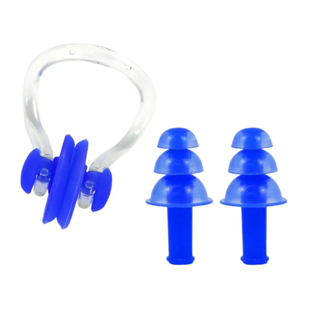 Nose Clip and Earplug Set for Adults - TPE Material - Dark Blue, Black, White, Pink, Sky Blue - Ideal for Swimming and Wading Sports - Solid Color Nose Clip and Earplug Set for Adults - TPE Material - Dark Blue, Black, White, Pink, Sky Blue - Ideal for Swimming and Wading Sports - Solid Color
