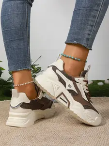 Women's Mesh Sneakers Spring Summer New Hong Kong Style Trendy Dad Shoes Thick Sole Korean Casual Height Increasing Shoes