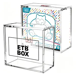 ETB Singles&Packs Preservation Box-Mint Condition Protector,Heavy-Duty Acrylic Protector,Dustproof Secure Closure Container for ETB & Hobby Collectibles,Sealed Tribute Card Storage Box,Holo Card Case,Acrylic Card Case,Trading Card Storage,Toploader Rod Sl