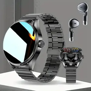 Multifunctional Health Smart Watch, Fashionable Digital Watch with Earbuds, Sports Watch with Heart Rate Monitoring for Women & Men, Wearable