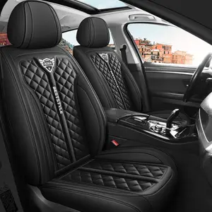 Stylish PU Leather Car Seat Cover, Durable & Breathable Front Row Protector, All-Seasons Vehicle Accessory, Easy Installation, Car Seat Protectors
