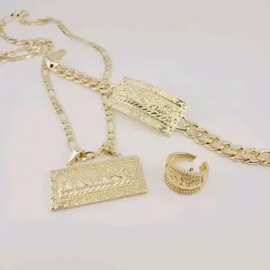 ️Men's set, The Last Supper design, 14k gold plated, includes 4 pieces.