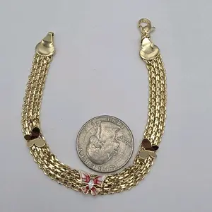 Butterflies bracelet fashion new style 7"inches copper gold-plated beautiful design