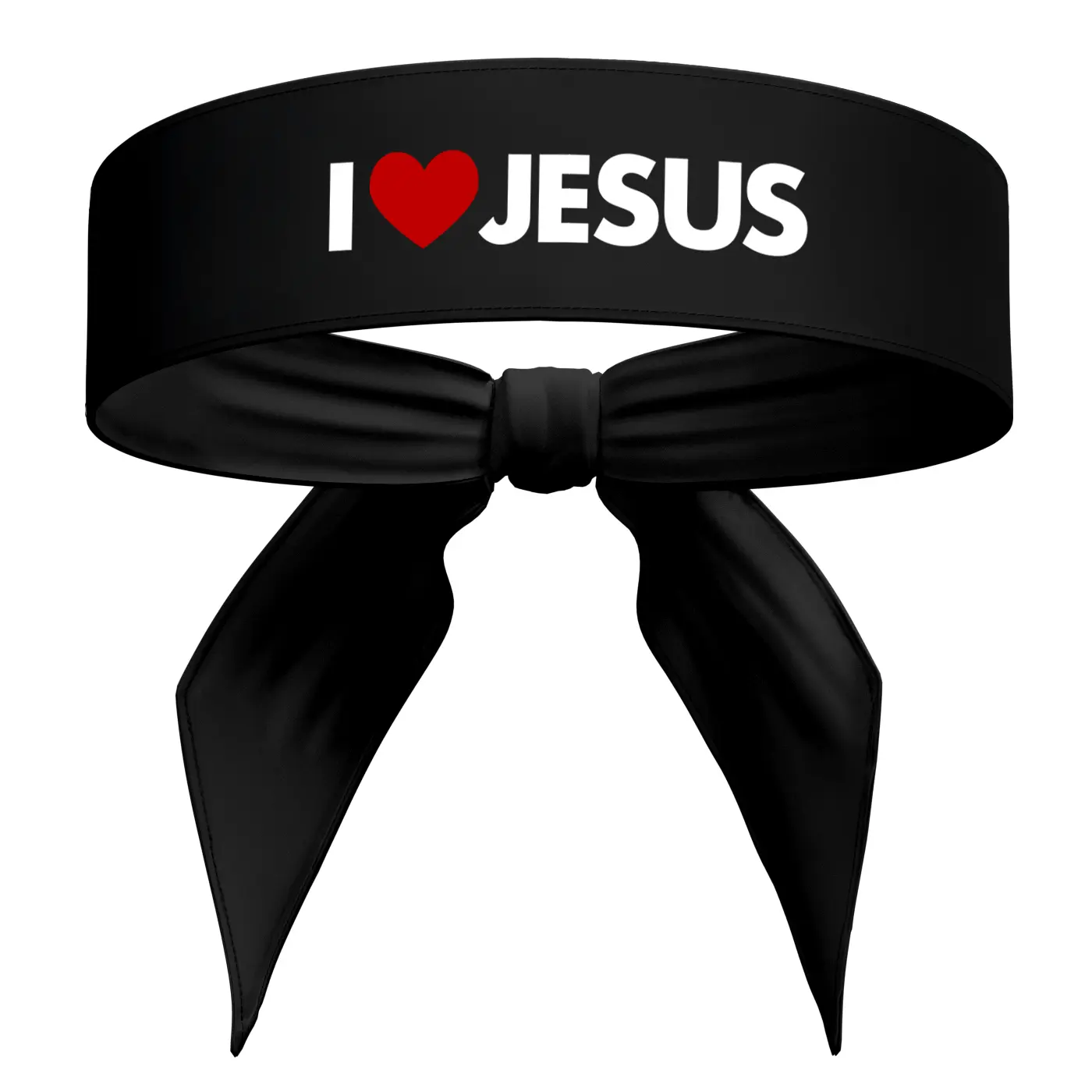I Heart Jesus I Love Jesus Sports Tie Headband White Black Red Faith Christian Athletic Stretch Sweatband Head Sweat Band Running Football Soccer Yoga Accessories Boys Girls Mens Women's Head Band Head Tie God Workout Sweat Philippians 4:13