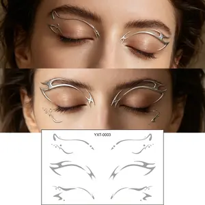 3D Metal Jelly Eye Liner Temporary Tattoo Sticker, Waterproof Face Corner Makeup Patch, Ideal for Women's Parties and Daily Use