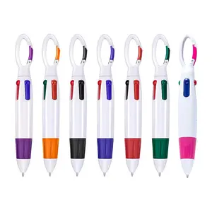 7/14 Pack Retractable Pen Set, 1.00mm Four-In-One Colored Ballpoint Pens, Clip-On Carabiner, Office School Supplies, Student Nurse Essentials, Smooth Writing Pens