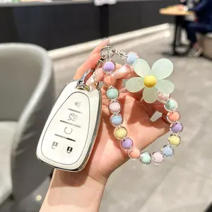 For Chevy Key fob Cover with Keychain, TPU Protective Fob Case Fit for Chevy Malibu Camaro Traverse Equinox Cruze Sonic Volt Spark Smart Car Key Accessories