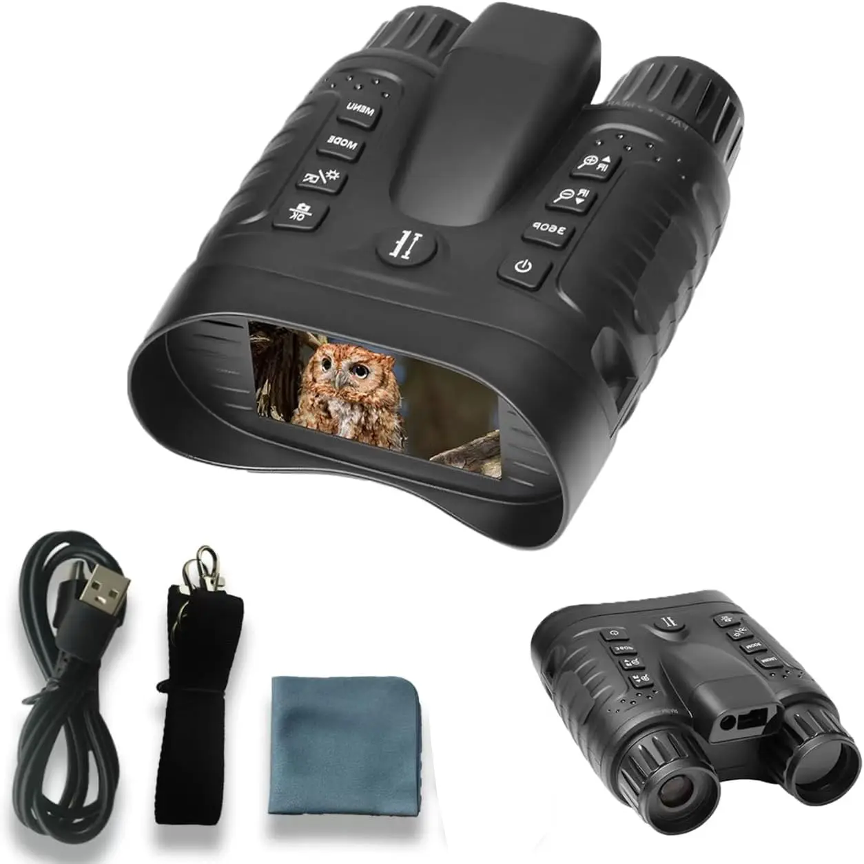 4K Infrared Night Vision Binoculars with Rangefinder – Full Dark HD Goggles for Adults, 3.2" Display, 4500mAh Battery, 1600FT Laser Distance Meter & Viewing Range – for Hunting, Camping, Wildlife