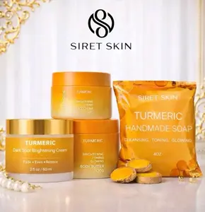 Game Queen & King Siret Skin Set Tumeric 4 pcs  - 1 pcs  Body cream + 1 Face Cream 4 oz + 1 Soap + Dark Spot - Siret Cosmetics WorldcaShop USA