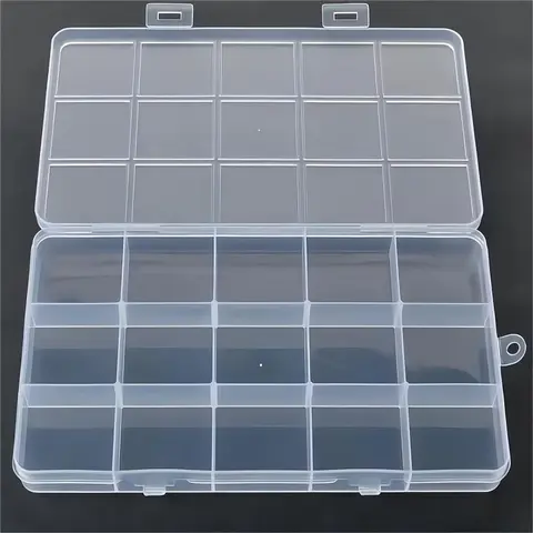 Clear Plastic Organizer Box, 1 Count 15 Grids Durable Toolbox Storage Box, Tool Storage Container, for Garage Tool Storage, Jewelry, Hardware, Fishing Tackle & Electronics, Reusable Storage Solution