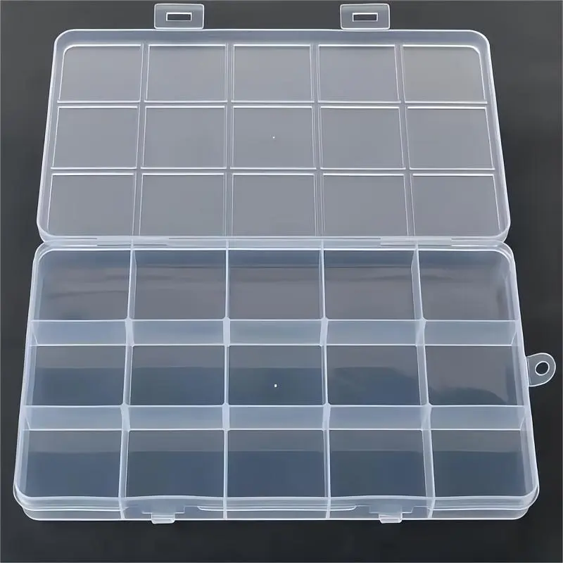Clear Plastic Organizer Box, 1 Count 15 Grids Durable Toolbox Storage Box, Tool Storage Container, for Garage Tool Storage, Jewelry, Hardware, Fishing Tackle & Electronics, Reusable Storage Solution