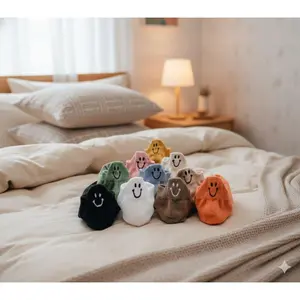 10 Pairs Women's Cute Smiley Face Ankle Socks Low Cut Heel Tab Casual Cotton Blend Knit Socks Multicolor Pack