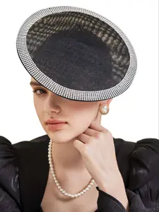 1PC Fascinators Hats for Women - Tea Party Hat Kentucky Fascinator Derby Flower Mesh Round Pillbox Hat for Bridal Wedding Bridal Accessory,Suitable for carnivals, Halloween, tea parties, and various gifts