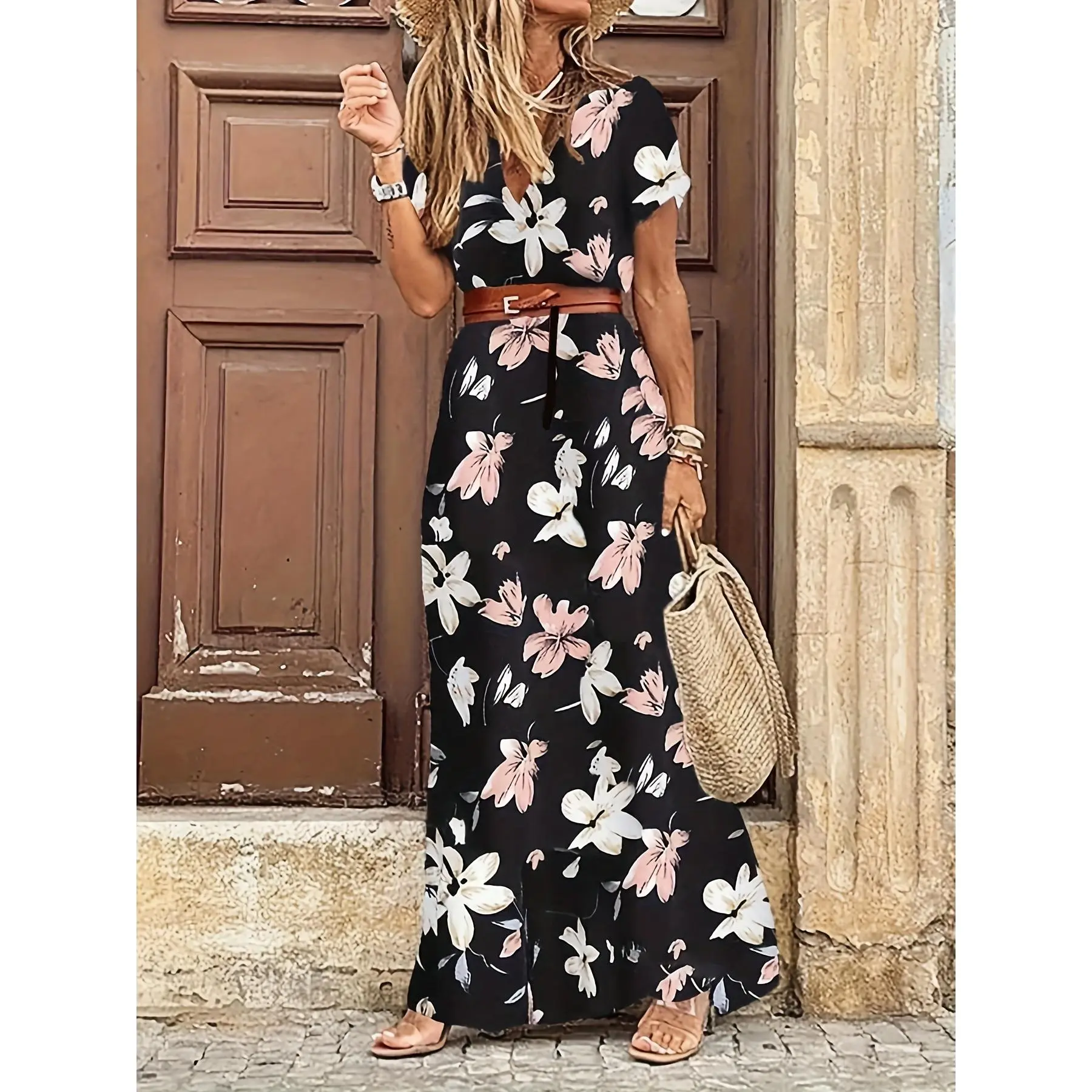 light green maxi dress with sleeves Baltic Born Womens Layla Tulle Maxi Dress | Dusty Green Floral
