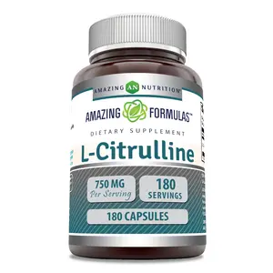 Amazing Formulas L-Citrulline Supplement | 750 Mg | 180 Capsules | Non-GMO | Gluten-Free | Made in USA