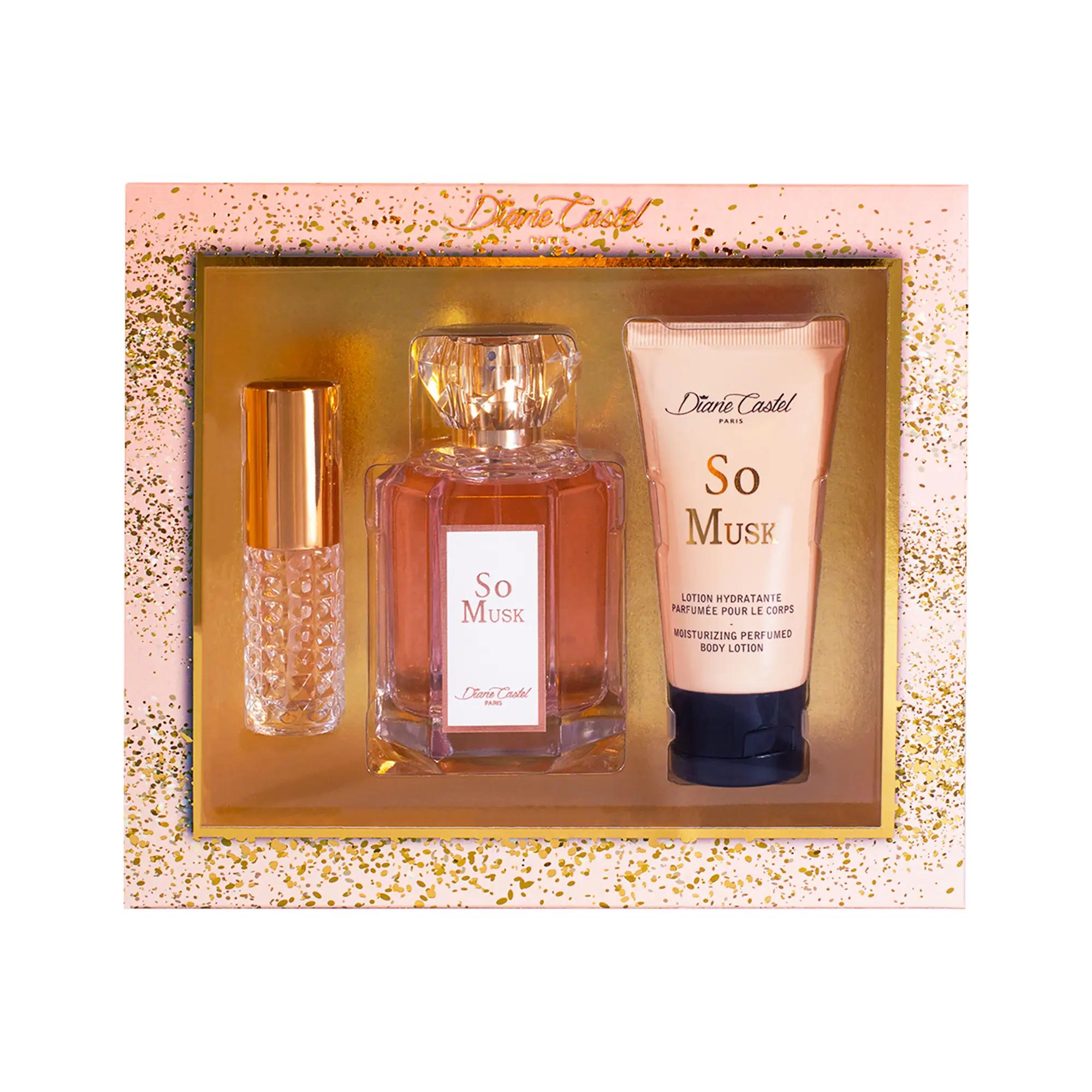 Diane Castel So Musk Gift Set - Musky Floral Scent - Perfume for Women and Body Lotion - Women Perfume with Notes of Orange Blossom, Osmanthus - 3 pc
