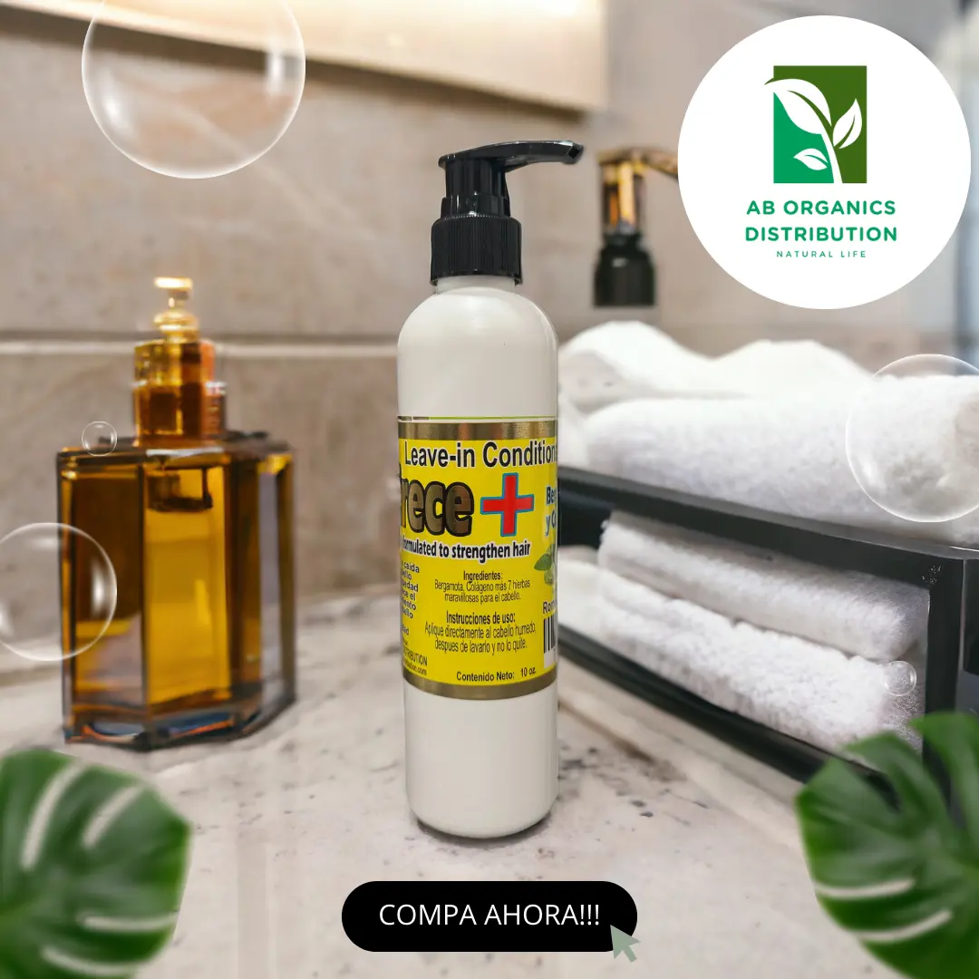 Leave-In Conditioner Haircare Product, Gentle Organic Crece+ Formula Fortified with Bergamot and Keratin