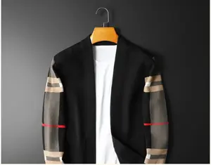 Men's Varsity Bradley Jacket with Plaid Sleeves and Red Stripes for Casual Wear Stylish and Versatile Design Perfect for Everyday Use