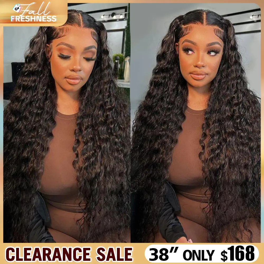 36inch 38inch Deep Wave 13x6 Lace Frontal Wig Deep Curly Human Hair Wigs For Women Brazilian 13x4 Water Wave Lace Front Wig Pre Plucked #FallFreshness