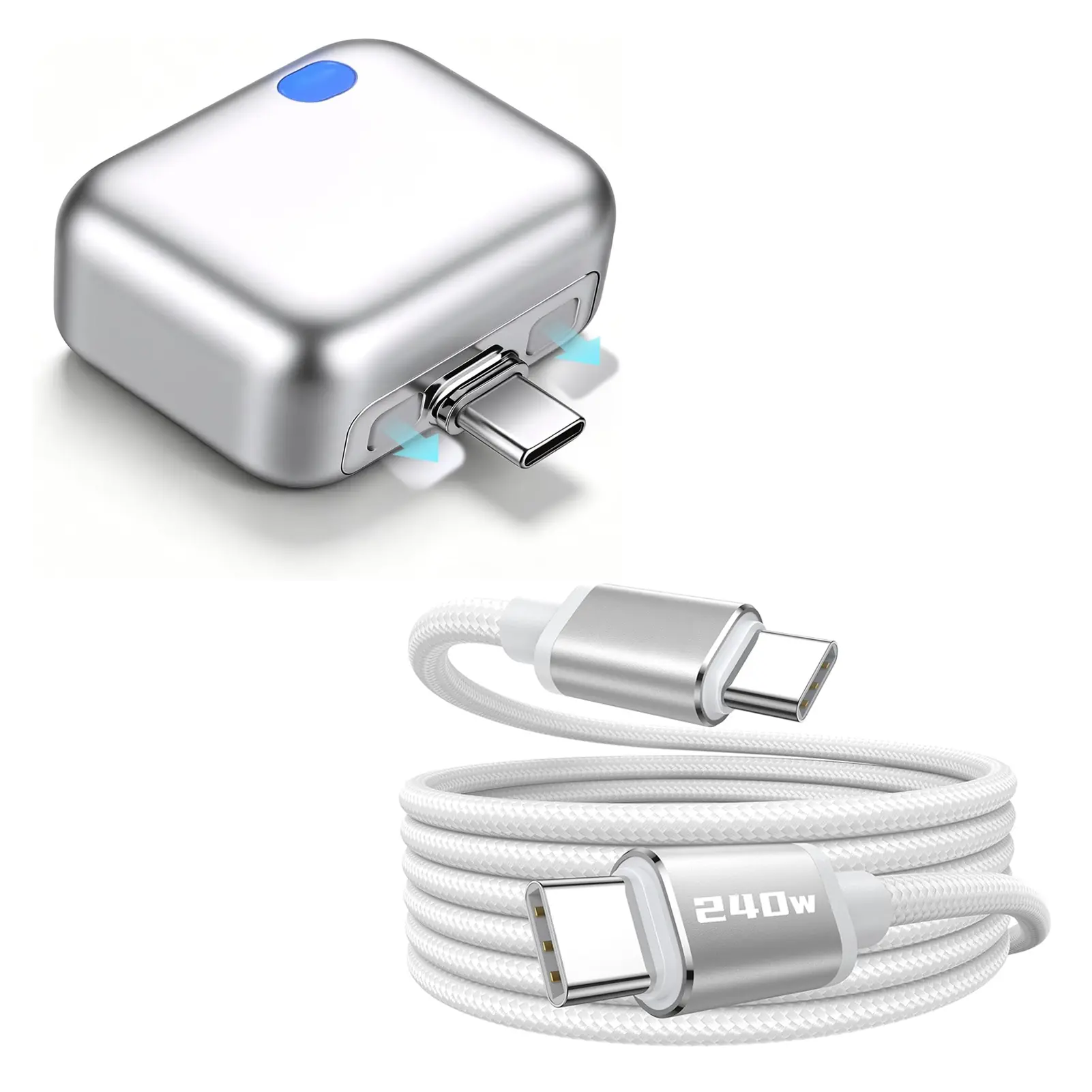 140W Wired Smart Auto-Stop Electronic Charger Adapter - 2026 Upgraded AI Power-Off Fast Charger with Blue LED Mode for USB-C Smartphone, Cellphone, and Laptop (Full-Charge Disconnect to Prevent Overcharging), Universal Adapter Chargers
