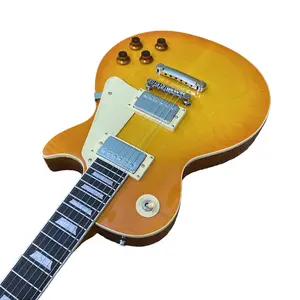 Orange Yellow Gradient 6 String Guitar, Rosewood Fretboard, Cream Pickguard