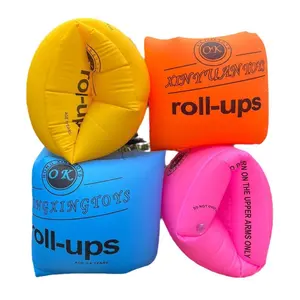 2 Pairs Heavy Duty Inflatable Swimming Arm Floats, Double Chamber Safety Arm Bands for Kids & Adults, Leak-Proof Roll-Up Float Sleeves for Toddlers to Teens, Beginner-Friendly Swim Training Aid for Pool, Beach & Water Activities