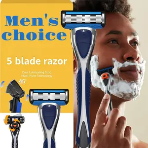 Men's Shaving Razor Set, 1 Handle & 12/24/36/48 Blades, 5 Layer Stainless Steel, Sealed Packaging, Dustproof Waterproof Rust Resistant