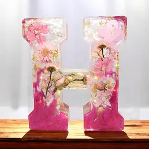 Custom Resin Letter H with Real Flowers Personalized Floral Keepsake Gift for Her Baby Name Decor Memorial Letter Handcrafted with Love