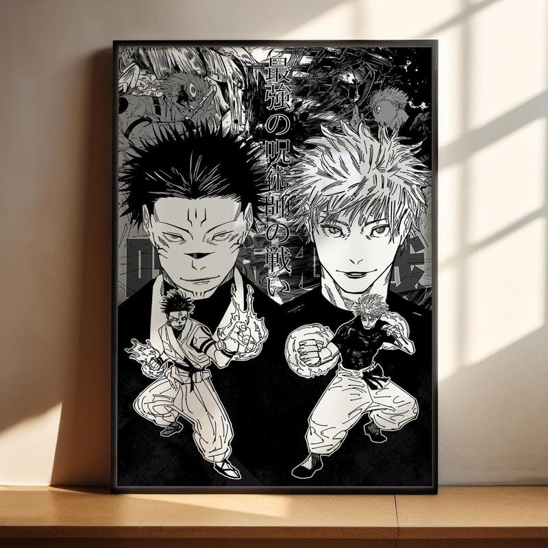 Jujutsu Kaisen Anime Poster - JJK Ryomen Sukuna Gojo Satoru Fight Anime Art Print Anime Gifts