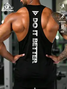 Men's 'do It Better' Graphic Print Tank Top, Soft Breathable Fabric, Fitted H-Type, Streetwear, Gym Training, Daily Wear
